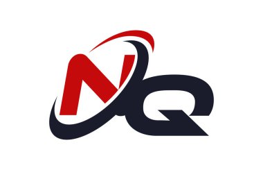 Nq Logo Swoosh küresel kırmızı mektup vektör kavramı