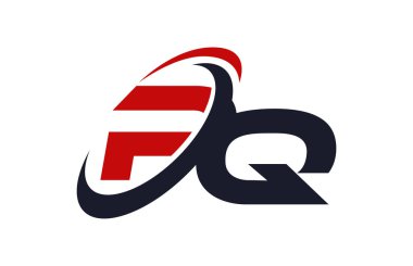 PQ Logo Swoosh küresel kırmızı mektup vektör kavramı