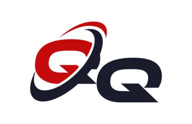 QQ Logo Swoosh küresel kırmızı mektup vektör kavramı