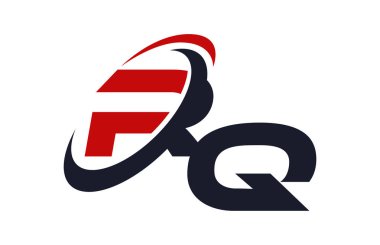 RQ Logo Swoosh küresel kırmızı mektup vektör kavramı