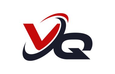 VQ Logo Swoosh küresel kırmızı mektup vektör kavramı