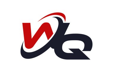 WQ Logo Swoosh küresel kırmızı mektup vektör kavramı
