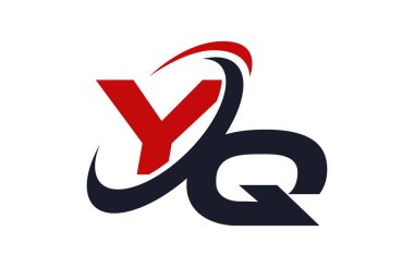 Yq Logo Swoosh küresel kırmızı mektup vektör kavramı