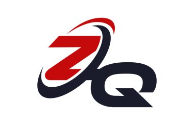 Zq Logo Swoosh küresel kırmızı mektup vektör kavramı