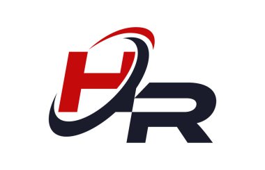 İK Logo Swoosh küresel kırmızı mektup vektör kavramı