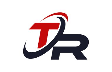 Tr logosu Swoosh küresel kırmızı mektup vektör kavramı
