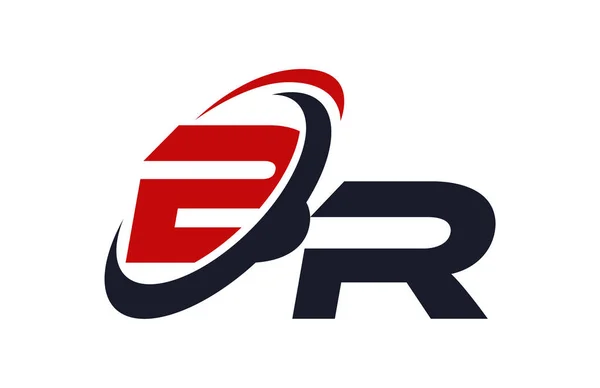Logo Swoosh Global Red Letter Vector Concept — Stockvector