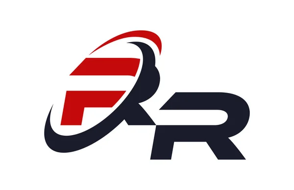 Logotipo Swoosh Conceito Vetor Global Letra Vermelha — Vetor de Stock