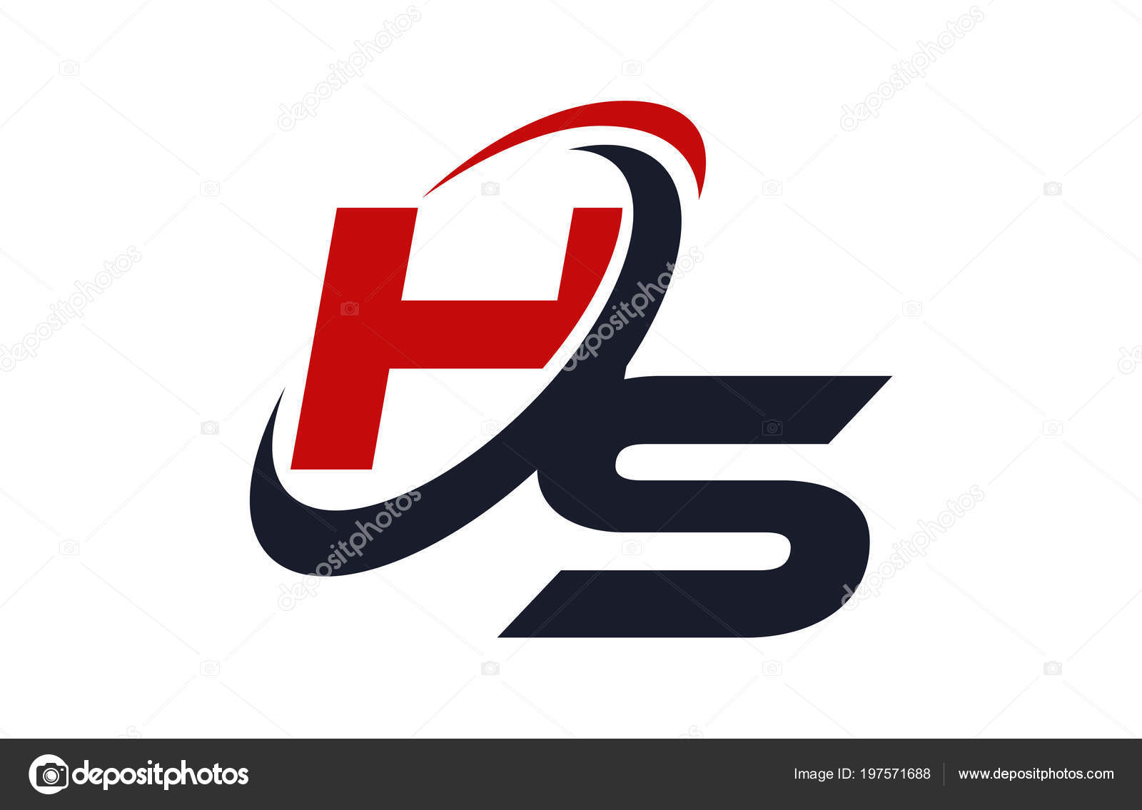 Logo Swoosh Global Red Letter Vector Concept Stock Vector by ...