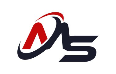 MS Logo Swoosh küresel kırmızı mektup vektör kavramı