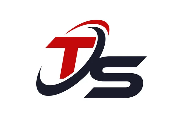 Logo Swoosh Global Red Letra Vector Concepto — Vector de stock