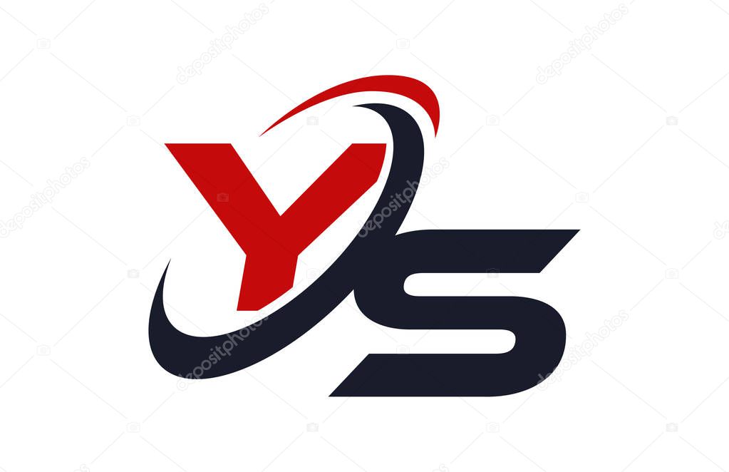YS Logo Swoosh Global Red Letter Vector Concept