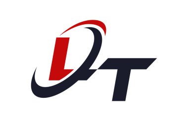 Lt Logo Swoosh küresel kırmızı mektup vektör kavramı