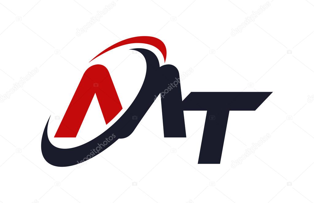MT Logo Swoosh Global Red Letter Vector Concept