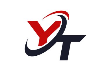 YT Logo Swoosh küresel kırmızı mektup vektör kavramı