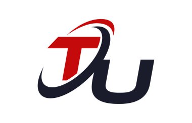 Tu Logo Swoosh küresel kırmızı mektup vektör kavramı