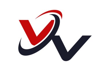 Vv Logo Swoosh küresel kırmızı mektup vektör kavramı