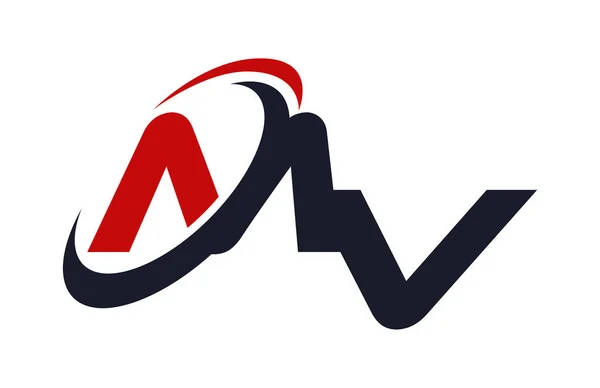 Logo Swoosh Lettre Rouge Global Concept Vecteur — Image vectorielle