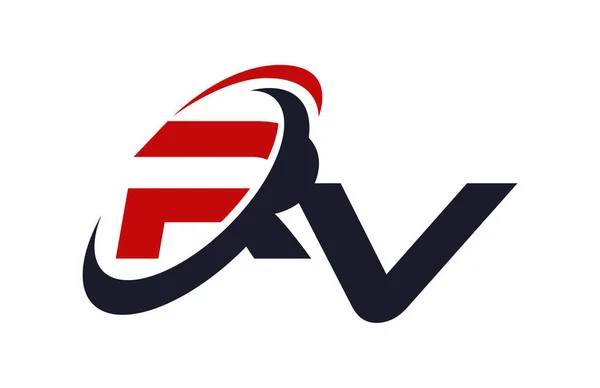 Logo Swoosh Global Red Letter Vektorkonzept — Stockvektor