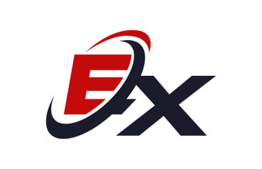 Küresel kırmızı mektup vektör kavramı logo Swoosh
