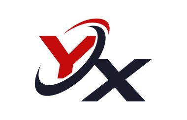 Yx Logo Swoosh küresel kırmızı mektup vektör kavramı