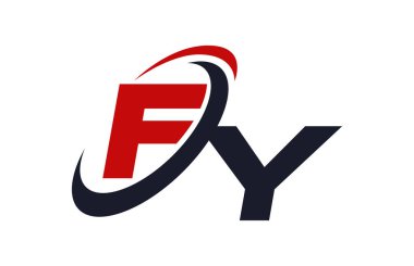 FY Logo Swoosh küresel kırmızı mektup vektör kavramı
