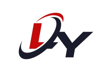 Ly Logo Swoosh küresel kırmızı mektup vektör kavramı