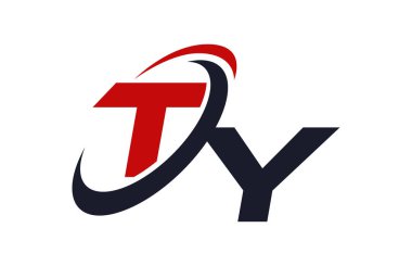 Ty Logo Swoosh küresel kırmızı mektup vektör kavramı