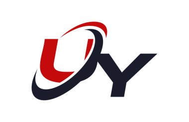 Uy Logo Swoosh küresel kırmızı mektup vektör kavramı