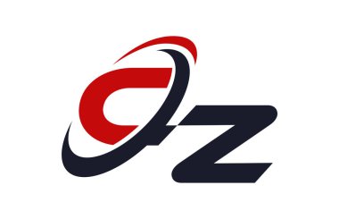 CZ Logo Swoosh küresel kırmızı mektup vektör kavramı