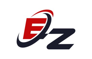 EZ Logo Swoosh küresel kırmızı mektup vektör kavramı
