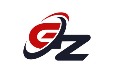Gz Logo Swoosh küresel kırmızı mektup vektör kavramı