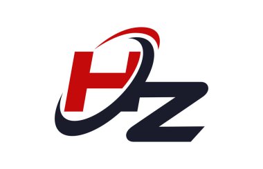Hz Logo Swoosh küresel kırmızı mektup vektör kavramı