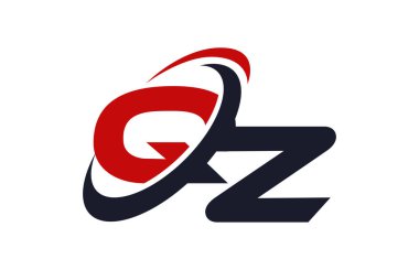 QZ Logo Swoosh küresel kırmızı mektup vektör kavramı