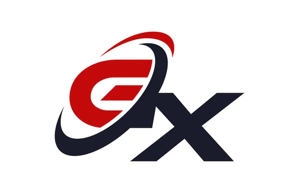 Logo Swoosh Global Red Letra Vector Concepto — Vector de stock