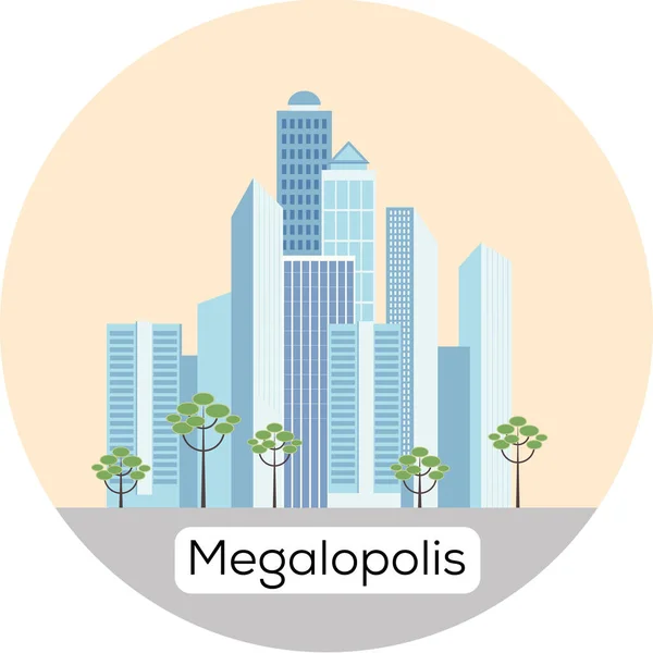 Megalopolis Mimari Climat Bölgesi Vektör illüstrasyonu