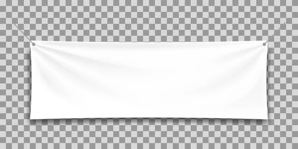 Branco Simular Banner Têxtil — Vetor de Stock