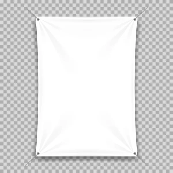 Branco Simular Banner Têxtil — Vetor de Stock