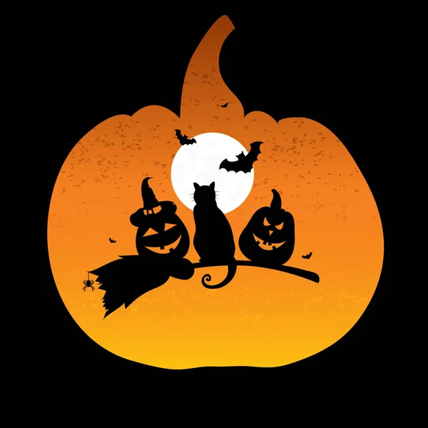 Feliz Fondo Halloween Con Calabazas — Archivo Imágenes Vectoriales