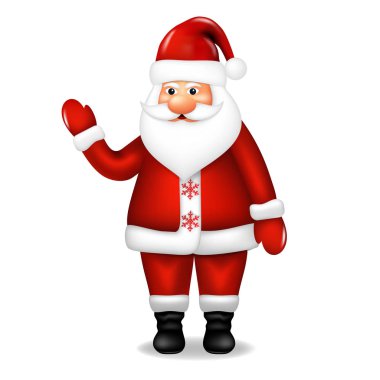 Beyaz arka plan üzerinde izole gerçekçi Noel Baba.
