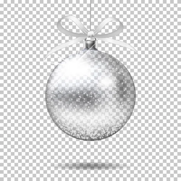 分離した 現実的なの透明なクリスマス ボール — ストックベクタ