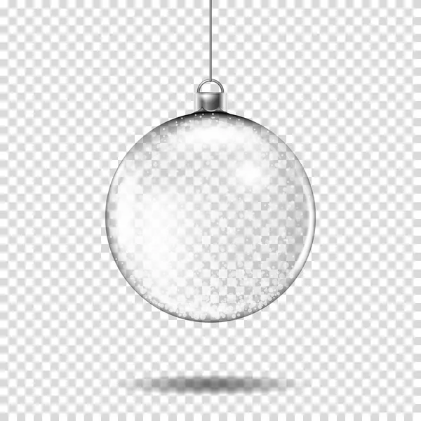 Transparent Realistic Christmas Ball Isolated — Stock Vector