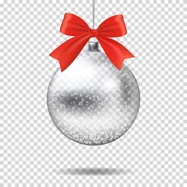 Прозора Реалістична Різдвяна Кулька Ізольована — стоковий вектор