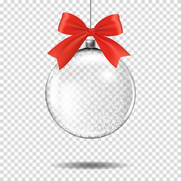 Διαφανή Ρεαλιστική Μπάλα Χριστούγεννα Απομονωμένο — Διανυσματικό Αρχείο