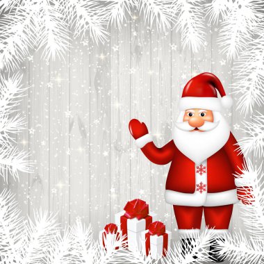 Eski Beyaz ahşap zemin üzerinde Noel arka plan.