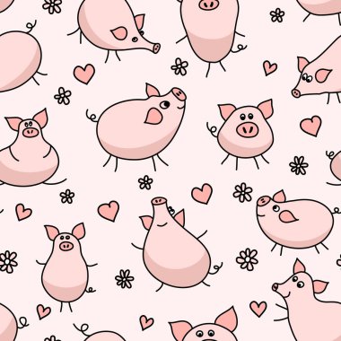 Sevimli domuz seamless modeli