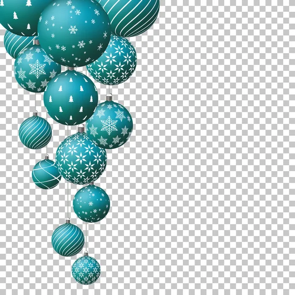 Realistic Christmas Color Balls Isolated Transparent Background — Stock Vector