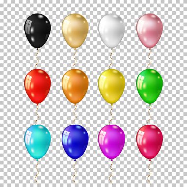 Gerçekçi kümesi grup izole, balonlar.