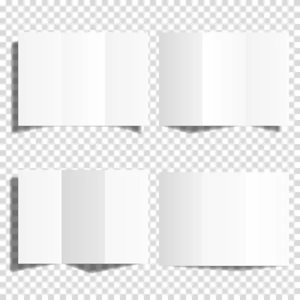 空白白色三折纸小册子模型集 免版税图库矢量图片