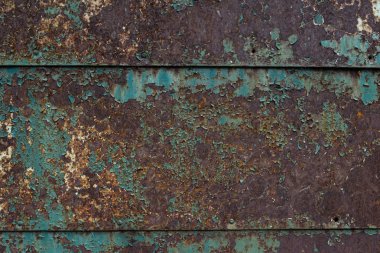 Mavi boya soyma ile eski Rusty sac metal